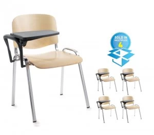 Image of Taurus wooden Meeting Room Room Box of 4 With Writing Tablet - beech