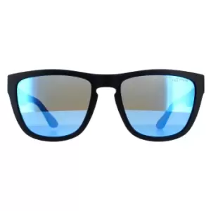 Image of Square Matte Blue Blue Mirror Sunglasses