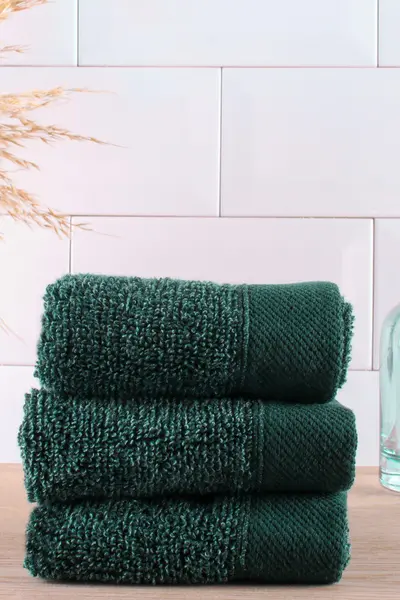 Image of Drift Home 'Abode Eco' Soft Sustainable Heavyweight BCI Cotton Towel Dark Green