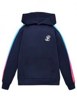 Image of Illusive London Boys Fade Taped Overhead Hoodie - Navy, Size 7-8 Years