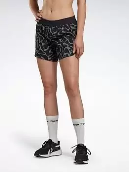 Image of Reebok Running Printed Shorts - Black Size M Women