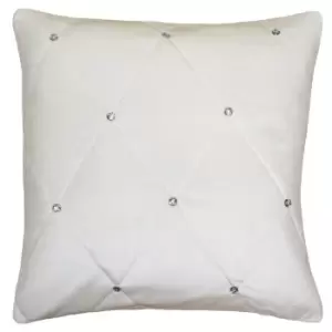 Image of New Diamante Embellished Cushion Cream / 45 x 45cm / Polyester Filled