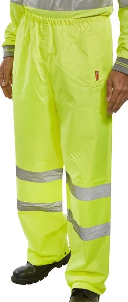 Image of B SEEN Contrast Hi Vis Trousers Saturn Yellow Small