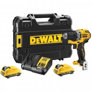 Image of DEWALT DCD701D2 12v XR Cordless Brushless Compact Drill Driver 2 x 2ah Li-ion Charger Case