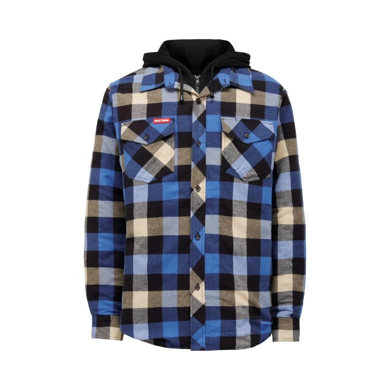 Image of Hard Yakka Quilted Flannel Shacket Blue male