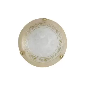 Image of 25-fan Europe - Plafonnier en verre Rosy Verre ambre 1 ampoule cm