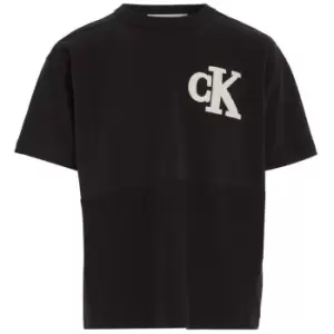 Image of Calvin Klein Jeans Towelling Mono Terry Top - Black