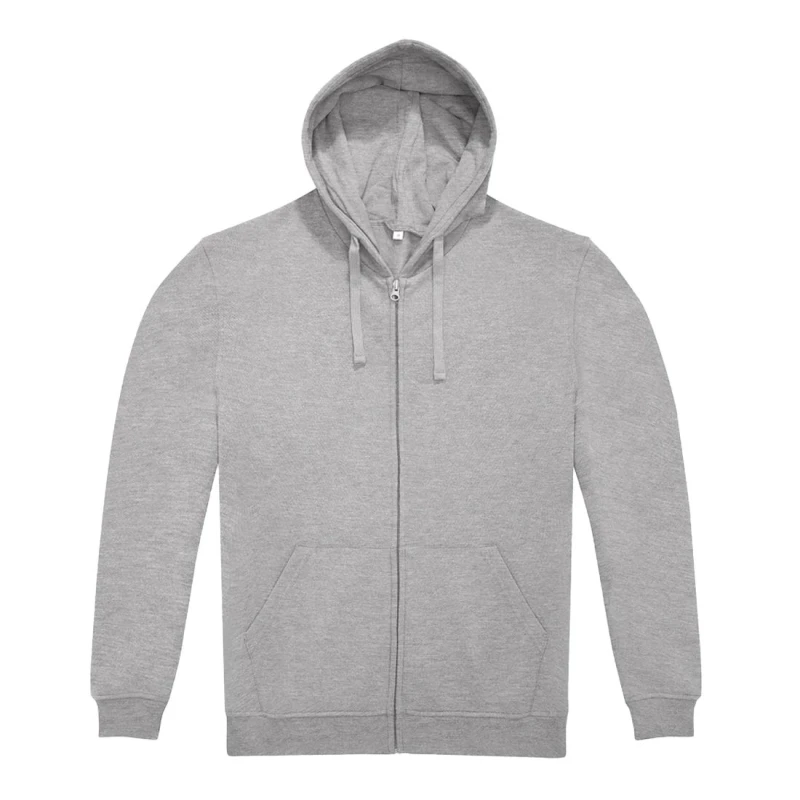 Image of B&C Mens ID.224 Full Zip Hoodie in Grey Size: XS Grey Male XS