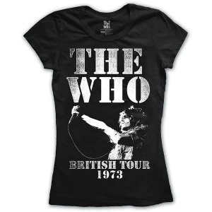 Image of The Who - British Tour 1973 Ladies XX-Large T-Shirt - Black