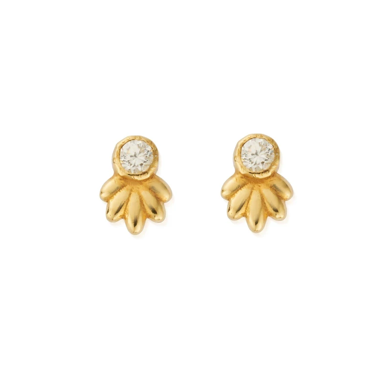 Image of ChloBo GEST3445 In Bloom GLISTENING FLOWER BUD Stud Earrings Jewellery