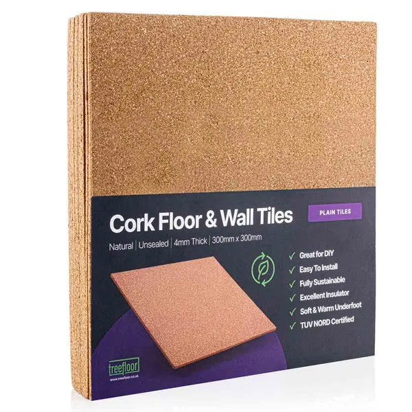 Image of Treefloor 9 Pack Plain Cork Tiles TF1009