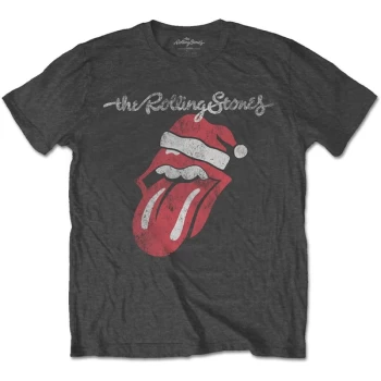 Image of The Rolling Stones - Santa Lick Unisex Medium T-Shirt - Grey