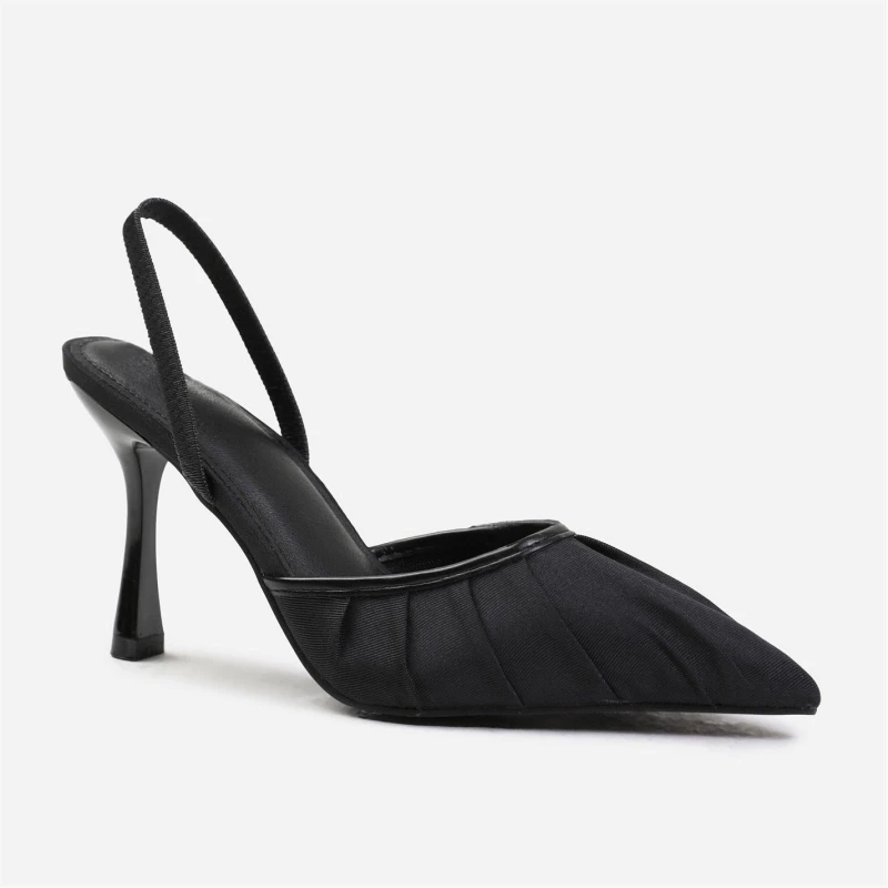 Image of Where's That From 'Minsk' Wide Fit Pointed Toe Heels With Strap Black