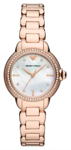 Image of Emporio Armani AR11523 Womens Mother-of-Pearl Dial Rose Watch