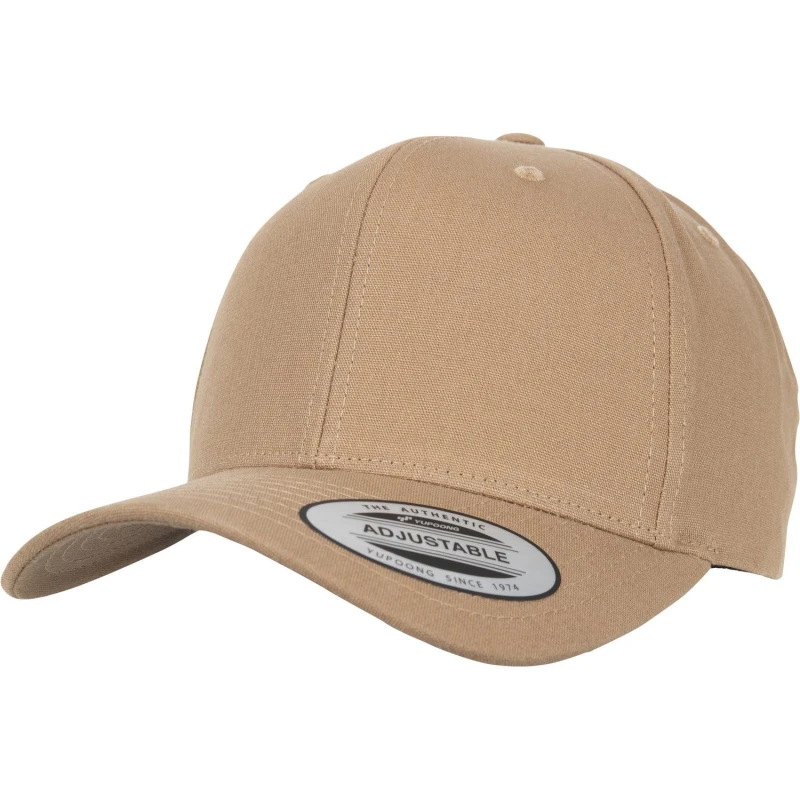 Image of Flexfit by Yupoong Mens 6 Panel Curved Metal Snap Cap in Light Brown Light Brown Male One Size