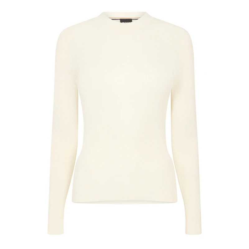 Image of Boss Womens Feskiera Long Sleeve T-Shirt Open White female 8 (S)