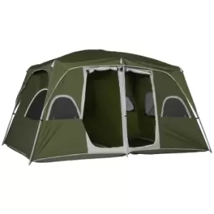 Image of Outsunny 4-8 Person 2 Room Tent w/ Large Mesh Windows - Green