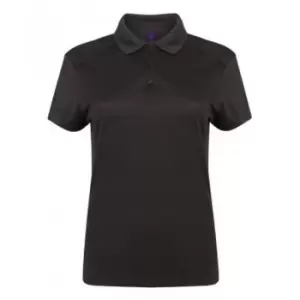 Image of Henbury Womens/Ladies Stretch Microfine Pique Polo Shirt (XL) (Dark Grey)
