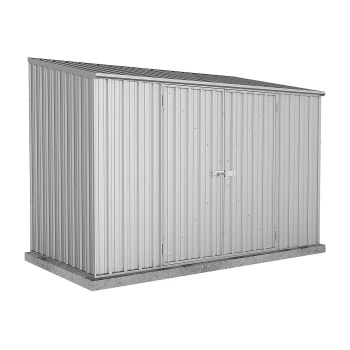 Image of Absco 10x5ft Space Saver Metal Pent Shed - Zinc
