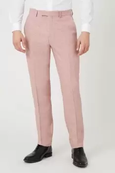 Image of Slim Fit Pink Tweed Suit Trousers