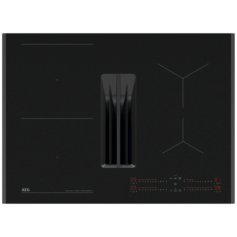 Image of AEG SaphirMatt TCH74B01FZ 71cm Induction Hob - Matt Black - For External / Recirculation Ventilation