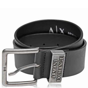 Image of Armani Exchange Metal Buckle Leather Belt