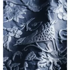 Image of Oak Tree Jacquard Midnight Blue King Size Duvet Cover Set Bedding Bed Set Bed Linen - Blue