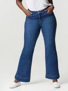 Image of Evans Wide Leg Jean - Mid Wash
