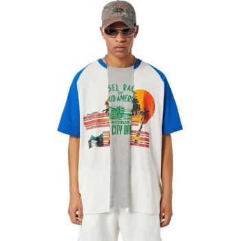Image of Diesel Split T Shirt - Multi