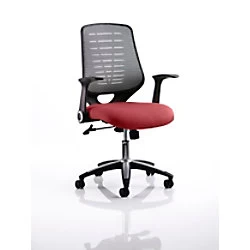 Image of Dynamic Tilt & Lock Task Operator Chair Folding Arms Relay Silver Back, Ginseng Chilli Seat Without Headrest Medium Back