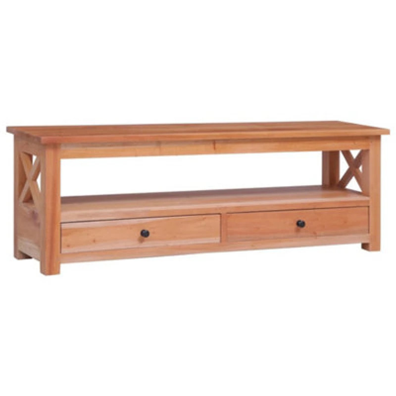 Image of vidaXL Solid Mahogany Wood TV Cabinet Sideboard Lowboard Stereo Rack Shelf