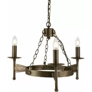 Image of 3 Bulb Chandelier Hanging Pendant LIght Old Bronze LED E14 60W Bulb