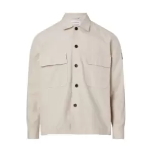 Image of Calvin Klein Cotton Nylon Overshirt - Beige