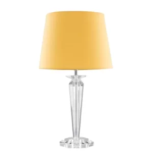 Image of Davenport K9 Crystal Table Lamp with Mustard Aspen Shade