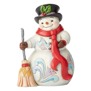 Image of Swept Up In The Season Snowman Figurine