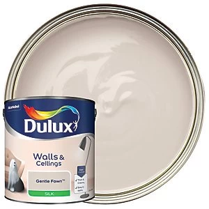 Image of Dulux Walls & Ceilings Gentle Fawn Silk Emulsion Paint 2.5L