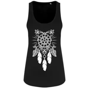 Image of Grindstore Womens/Ladies Pentagram Dreamcatcher Vest Top (L) (Black/White)