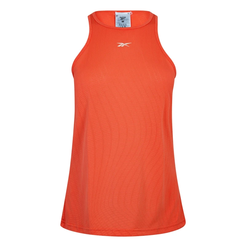 Image of Reebok United By Fitness Perforated Tank Top Womens Gym Vest - Orange Orange 4