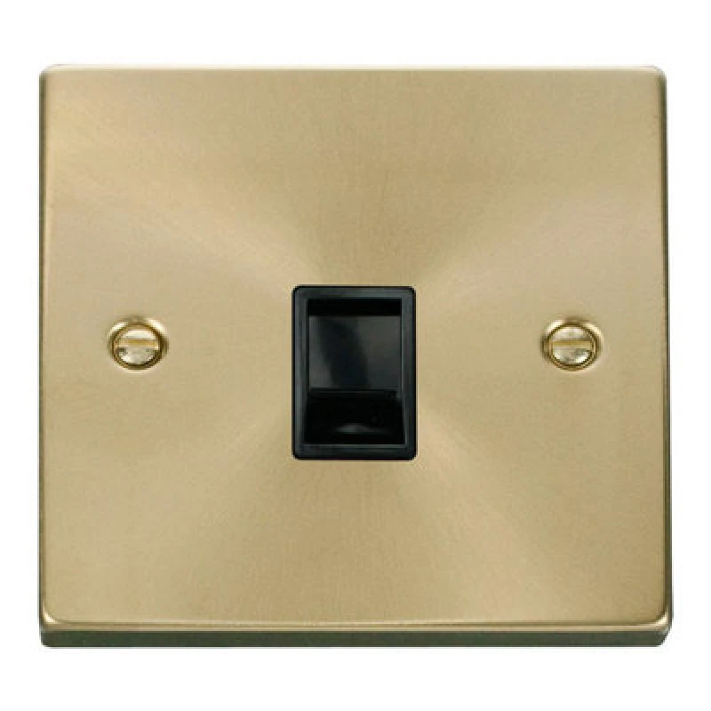 Image of SE Home Satin / Brushed Brass Rj11 Socket Gold