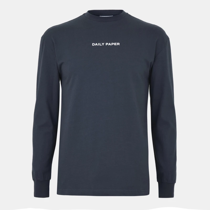 Image of Daily Paper Mens Etype Long-Sleeve T-Shirt Odyssey Blue male X Small