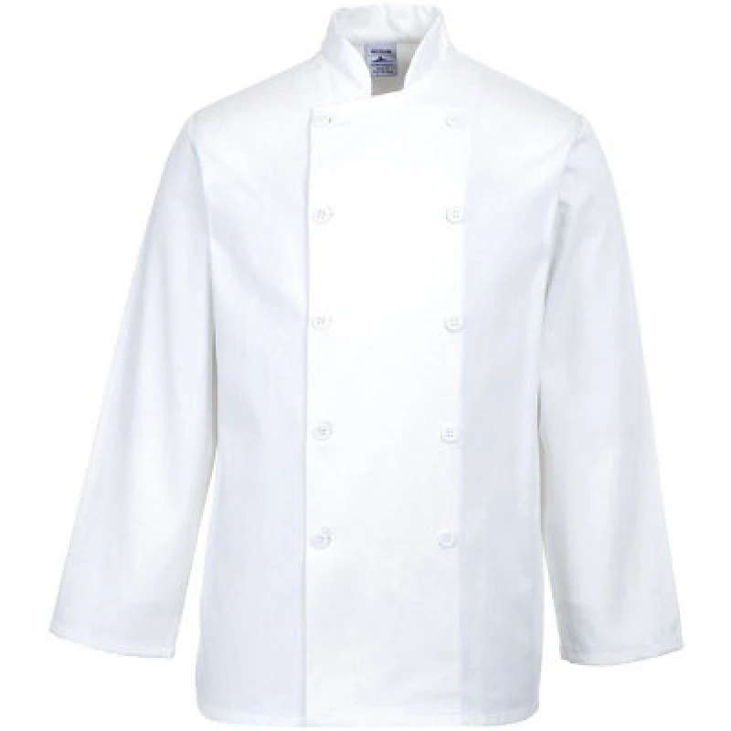 Image of Portwest Sussex Chefs Long Sleeve Jacket C836WHRM Colour: White