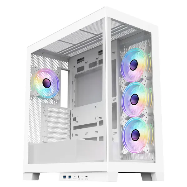 Image of CiT Pro Diamond XR Mid Tower Gaming Case - White