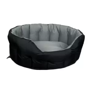 Image of P&L Waterproof Oval Large Softee Bed - Black/Grey