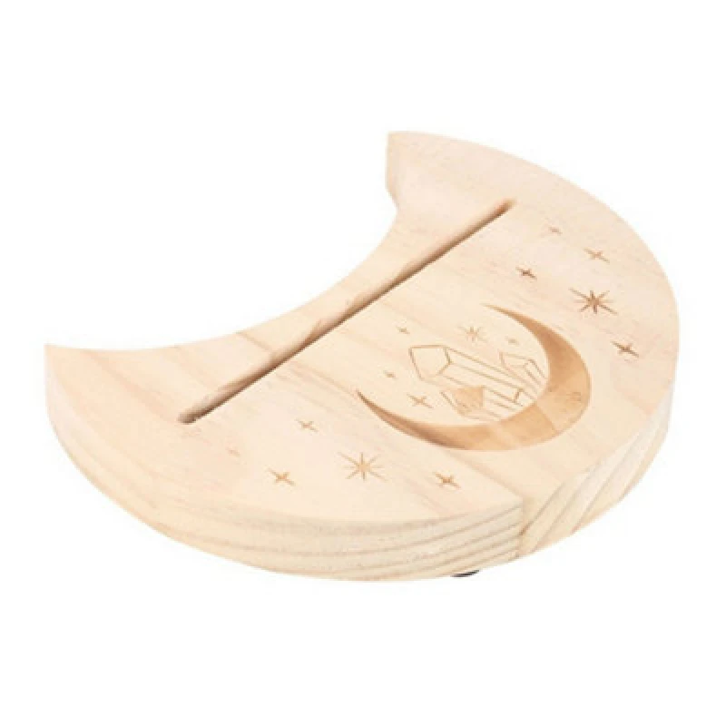 Image of Something Different Something Different Crystal & Crescent Moon Tarot Card Stand in Natural Natural One Size Unisex 5063574201377