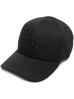 Image of C.P. COMPANY Logo-embroidered Baseball Cap Black