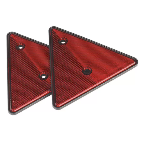 Image of Genuine SEALEY TB17 Rear Reflective Red Triangle Pack of 2
