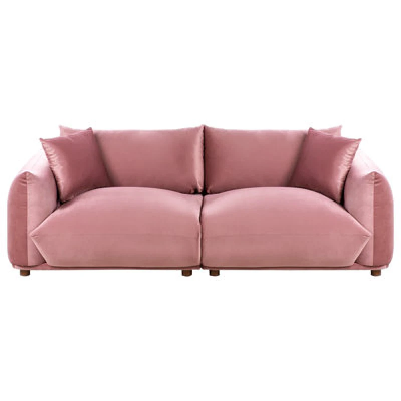Image of Beliani Sofa 3 Seater Luvos Velvet Pink