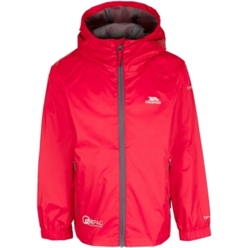 Image of Trespass Qikpac Packaway Jacket in Red Size: 2-3 Years Red Unisex 2-3 Years