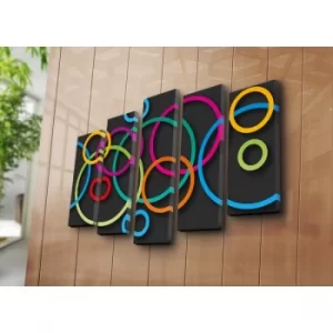 Image of 5PATK-225 Multicolor Decorative Canvas Painting (5 Pieces)