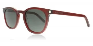 Image of Yves Saint Laurent 28 Sunglasses Red Grey 008 49mm